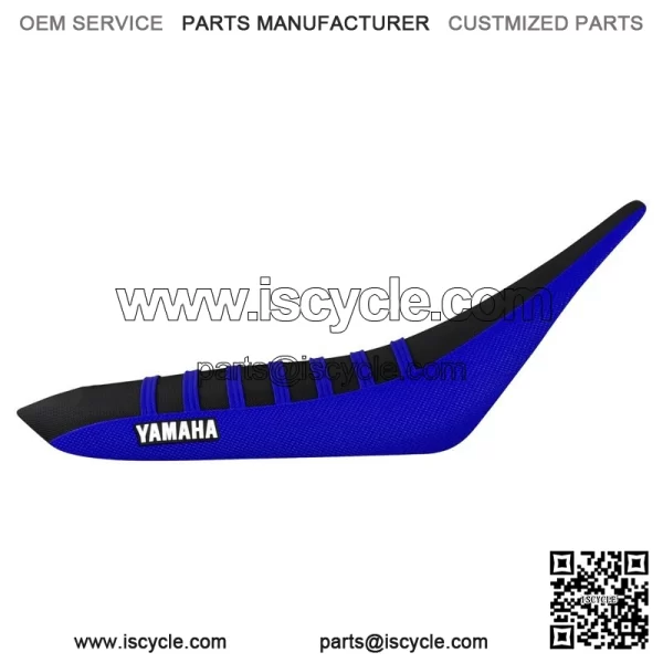 Yamaha YFZ 450 Gripper Seat Cover 2004-2013  BLUE/BLACK/BLUE ribs LOGO #200 - Image 2
