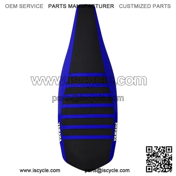 Yamaha YFZ 450 Gripper Seat Cover 2004-2013  BLUE/BLACK/BLUE ribs LOGO #200 - Image 3