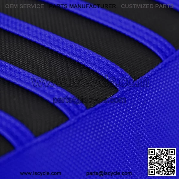 Yamaha YFZ 450 Gripper Seat Cover 2004-2013  BLUE/BLACK/BLUE ribs LOGO #200 - Image 4