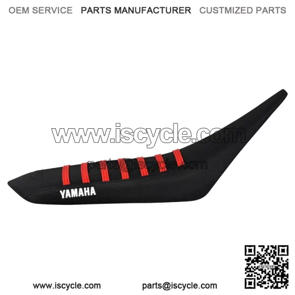 Yamaha YFZ 450 Gripper Seat Cover 2004 - 2013  all BLACK/ RED ribs LOGO #200 - Image 2