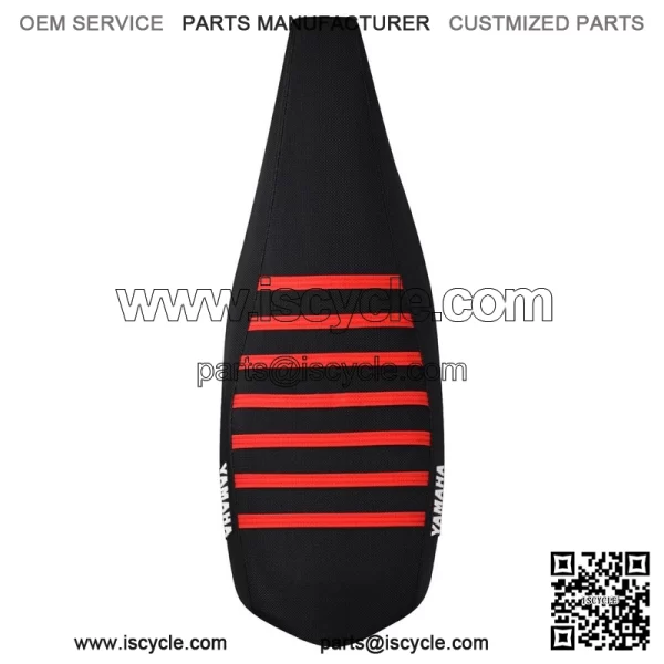 Yamaha YFZ 450 Gripper Seat Cover 2004 - 2013  all BLACK/ RED ribs LOGO #200 - Image 3