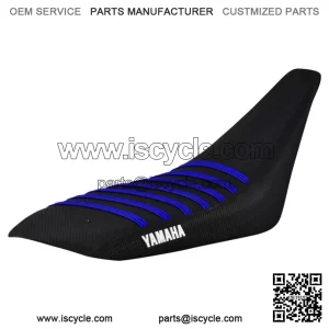 Yamaha YFZ 450 Gripper Seat Cover 2004 - 2013  all BLACK w/ BLUE ribs LOGO #200