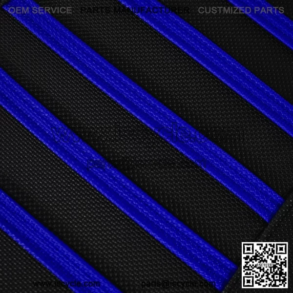 Yamaha YFZ 450 Gripper Seat Cover 2004 - 2013  all BLACK w/ BLUE ribs LOGO #200 - Image 4