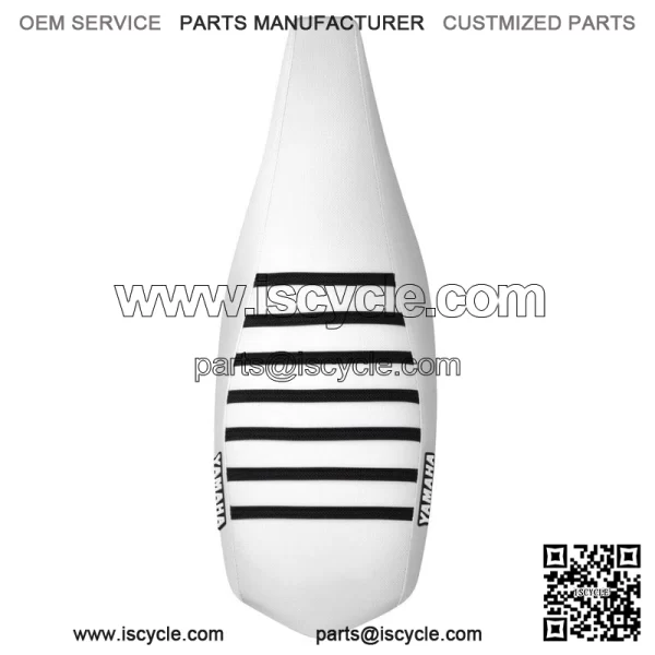 Yamaha YFZ 450 Gripper Seat Cover 2004-2013  all WHITE/ BLACK ribs LOGO #200 - Image 3
