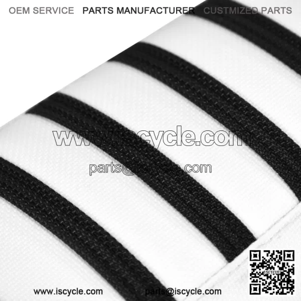 Yamaha YFZ 450 Gripper Seat Cover 2004-2013  all WHITE/ BLACK ribs LOGO #200 - Image 4