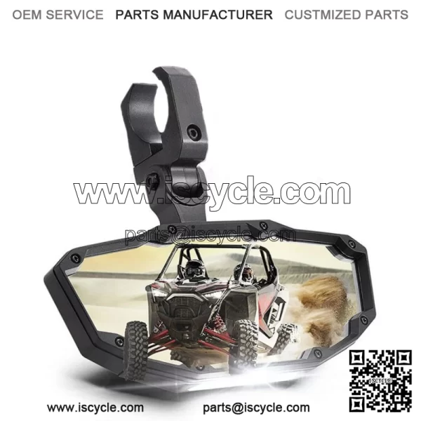 UTV Rear View Center Mirror w/LED Light For 1.65"-2" Honda Pioneer CFMOTO ZForce