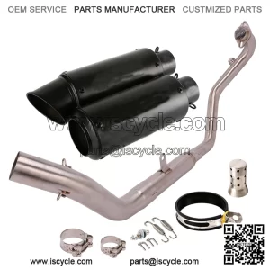 Full System for CF-Moto 300NK 300SR 300SS 250SR Black Muffler Exhaust Front Pipe