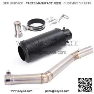 For CF-Moto 650NK 650MT 650 Adventura Exhaust Link Pipe Slip on Muffler Black