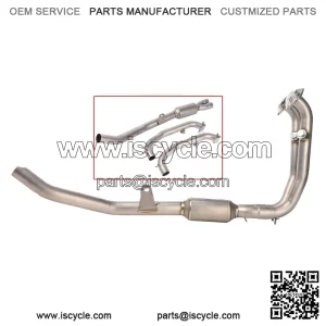 Titanium Alloy System Exhaust Header Pipe For CF-Moto 450MT 2024 Stock Muffler