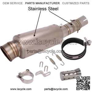 Exhaust Muffler Slip on Pipe 51mm Baffle For CF-Moto 450MT 2024 Stainless Steel