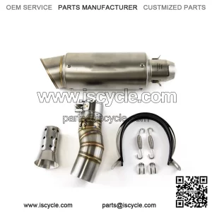 For CFMoto 450SR 450SS 450NK All Years Silver Muffler Tips Exhaust Mid Link Pipe