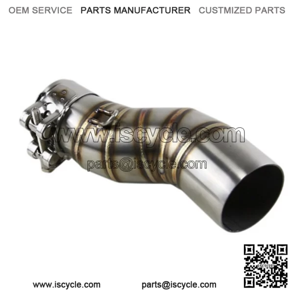 For CFMoto 450SR 450SS 450NK All Years Silver Muffler Tips Exhaust Mid Link Pipe - Image 2