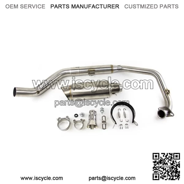Full System for CFMoto 300NK 300SR 300SS 250SR Silver Muffler Exhaust Front Pipe