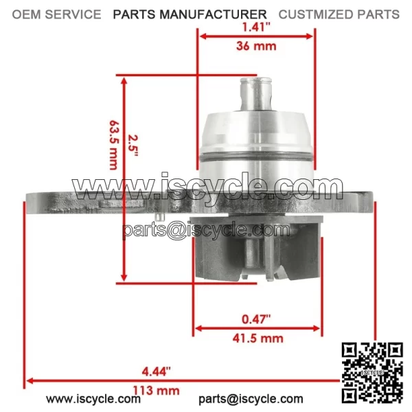 Water Pump Assembly w/Orings for Suzuki LT-Z400 LTZ400Z Quadsport Z400 2003 2004 - Image 3