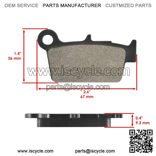 Yamaha YZ125X 21-25/YZ250FX/YZ250X/YZ450F 2020-25 Front & Rear Brake Pads - Image 3