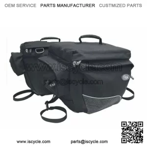 Deluxe Black Throwover Universal Fit Motorcycle Saddlebags 39 Liter Capacity