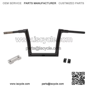 1-1/2" Touring Strip Handlebar 10" Rise Gloss Black 0601-5198