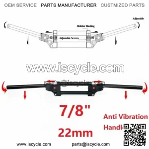 7/8" 22mm Adjustable Anti Vibration Handlebars For Yamaha Banshee YFZ350 YFZ450R (For: Yamaha)