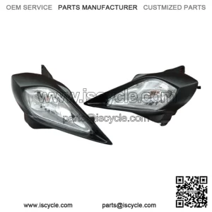 2 x Headlights + bulbs + plastic surround + socket Yamaha YFZ450 Raptor 700 700R