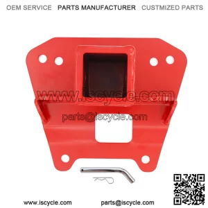2-Inch Heavy-Duty Red Rear Receiver Hitch for 2014+ Polaris RZR XP 1000 & XP 4 1000 ?C 18mm Sockets ?C Rugged Steel Construction