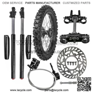 Front Fork Triple Tree + 70/100-17 Wheel Tire Brake Kit for Pit Dirt Bike YZ85 CR85