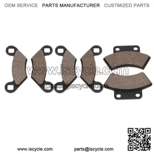 Front + Rear Organic Brake Pads 1997 Polaris Scrambler 500 4x4 Set Full Kit  ah (For: Polaris)