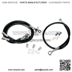 Steel Braided Brake Lines Black +2" Front +0" Rear TRX 450R TRX 450ER