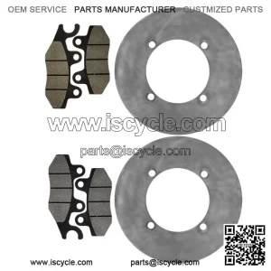 Rear Brake Discs & Brake Pads For Yamaha YXE70 YXE85 Wolverine X2 X4 XTR 16-25
