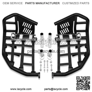 For Yamaha YFZ 450 Nerf Bars Pro Peg Heel Guard Black Bars With Black Nets