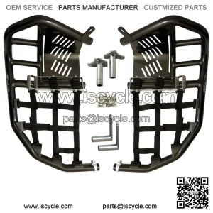 Yamaha YFZ 450 Nerf Bars  Pro Peg Heel Guard  Alba Racing  Black Black 199 T7 BB