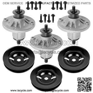 48-Inch Deck Spindle & Pulley Assembly for John Deere 44L777 Z245 EZtrak Residential Mower