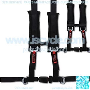4 Point Harness with 2 Inch Padding (Ez Buckle Technology) (Black (Pair))
