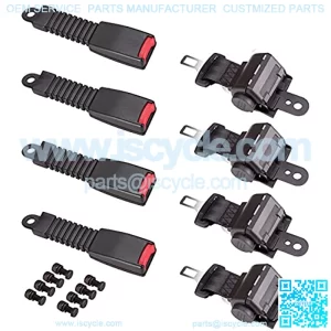9.99WORLD MALL 4 Pack Universal Retractable Golf Cart Seat Belts Kit for EZGO, Yamaha, Club Car, Go Kart, UTV, Buggies and Bus-Set of 4