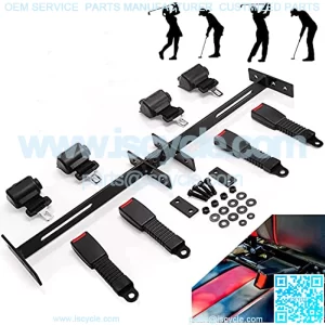 Golf Cart Seat Belts Set 42" for 4 Passengers Fits Most Carts with Upgrades Retractable Bracket Golf Cart Front/Rear Seats