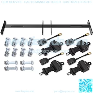 Golf Cart Seat Belts 4 Retractable Kits with Bracket Fit for Club Car EZGO Yamaha