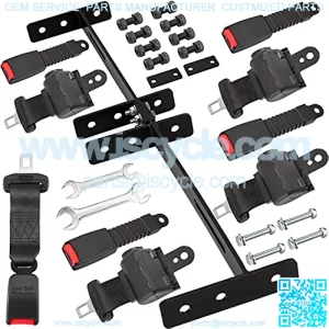 Universal Golf Cart Seat Belts 4 Retractable with Bracket Kit for EZGO TXT, Yamaha, Club Car DS