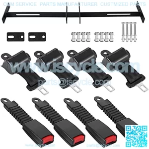 Golf Cart Seat Belt Kit 4 Passengers (2+2), Universal Seat Belts Kit, Retractable Golf Cart Seat Belts Fits 4-Seats Golf Car for EZGO, Yamaha Club Car