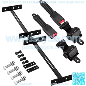 Golf Cart Seat Belts Bracket Kit for EZGO TXT/Club Car DS/Yamaha 47.64" Retractable Seat Belts with Buckles(2 Set Seat Belts)
