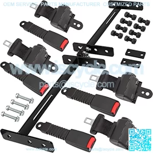 Golf Cart Seat Belts with Bracket Kit, Fits Club Car, EZGO, Yamaha, (4PCS)