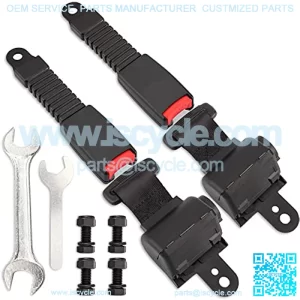 Golf Cart Seat Belts Kit, 2pcs Universal Retractable Front and Rear Golf Cart Seat Belt Kit Fits Club Car, EZGO, Yamaha