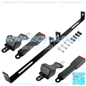 Golf Cart Seat Belt Mounting Bracket Kit with 42" Universal Retractable Seat Belts with Buckles for EZGO, Club Car, Yamaha, One Piece Solid Design/Upgrade Heavy Duty/More Sturdy