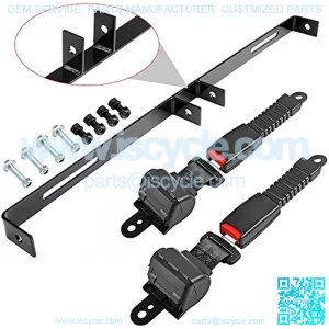 Golf Cart Seat Belts W/Mounting Bracket Kit for EZGO Yamaha Club Car - One Piece Solid Design/2 Self Retracting Seat Belts