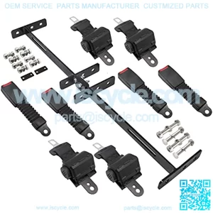 Golf Crats Universal Retractable Belts 42" with Belts Bracket Kits 35" x 6.9" Fits Club Car Yamaha EZGO