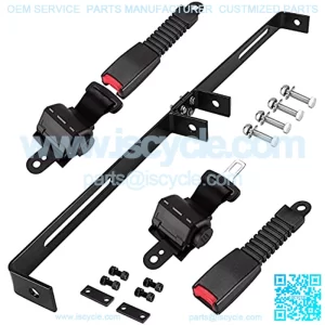 Universal 2 Passenger Retractable Seat Belts and Bracket Kit for Club Car,EZGO Yamaha etc. Golf Cart