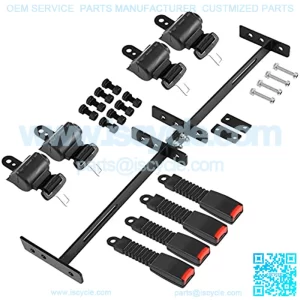 Golf Carts 4 Sets Retractable Belt Kits with Bracket/Bar Kit for EZGO Yamaha Club Car - Split Design Bracket