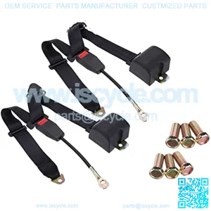 2pcs Universal 3pt Belts Retractable Adjustable Suitable For Trucks,Club Golf Cart,Go Kart, Van, VR,UTV and Buggies