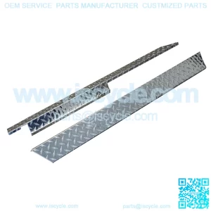 Golf Cart Rocker Panels - Polished Aluminum Diamond Plate