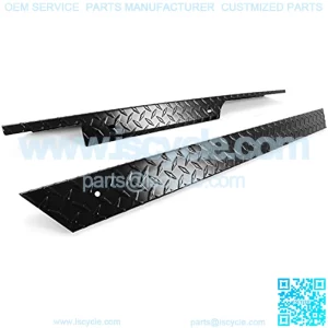 Black/Silver Aluminum Rocker Panel Compatible with 1996-2013 EZGO TXT Golf Cart Pair Diamond Plate Side Cover