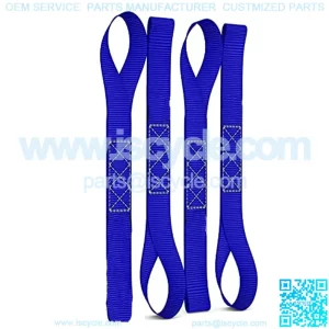 Soft Loop Motorcycle Tie-Down Straps (4PK) - 10,427lb Max Break Strength 1.7" x 17" Heavy-Duty Tie Downs for use w/Ratchet Strap - Secure Trailering of Motorcycles, Kayak, ATV, UTV