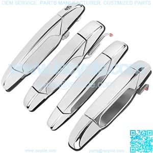 Chrome Exterior Outside Door Handle Set of 4 Replacement for Cadillac Escalade Chevy GMC Sierra Yukon Pickup Truck 2007 08 09 10 11 12 13 (Front Rear Driver & Passenger Side)